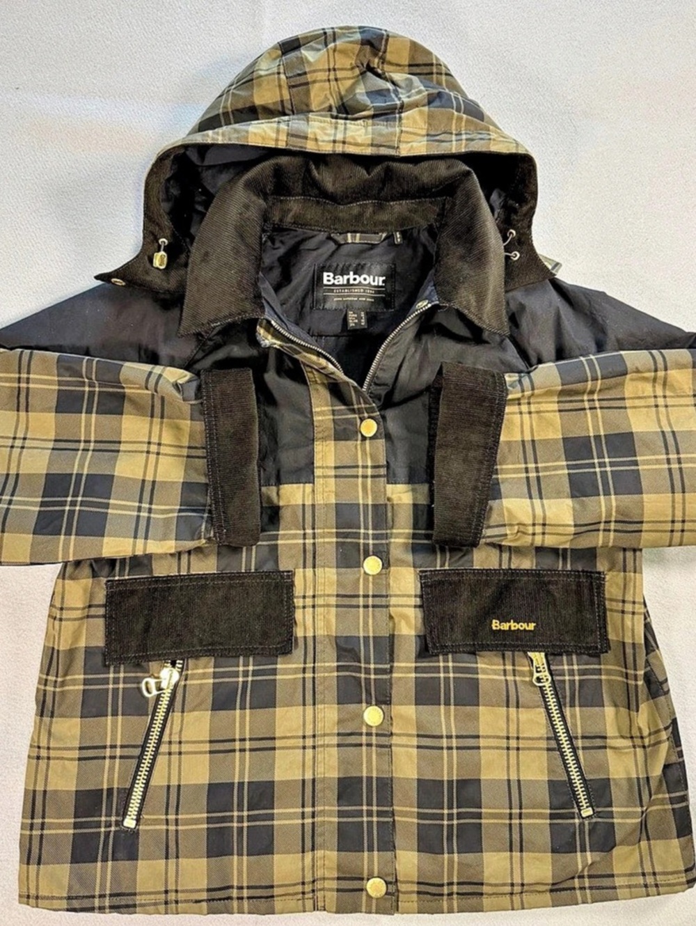 NWOT Barbour Elaine / Carnforth Tartan Hooded Jacket, US 8